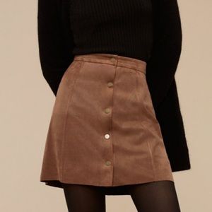 Aritzia Wilfred Suede Button Skirt